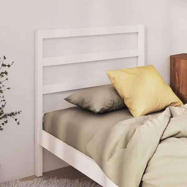 Gossi tablie de pat, alb, 95x4x100 cm, lemn masiv de pin