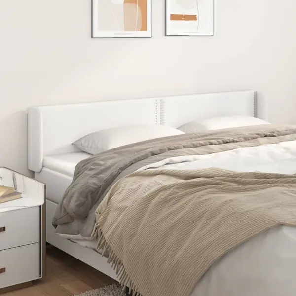 Gossi tablie de pat cu aripioare alb 203x16x78/88 cm piele ecologica