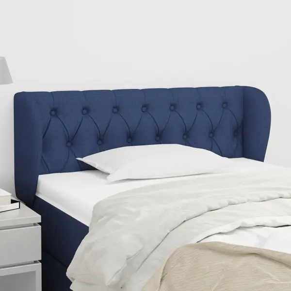 Gossi tablie de pat cu aripioare, albastru, 103x23x78/88 cm textil