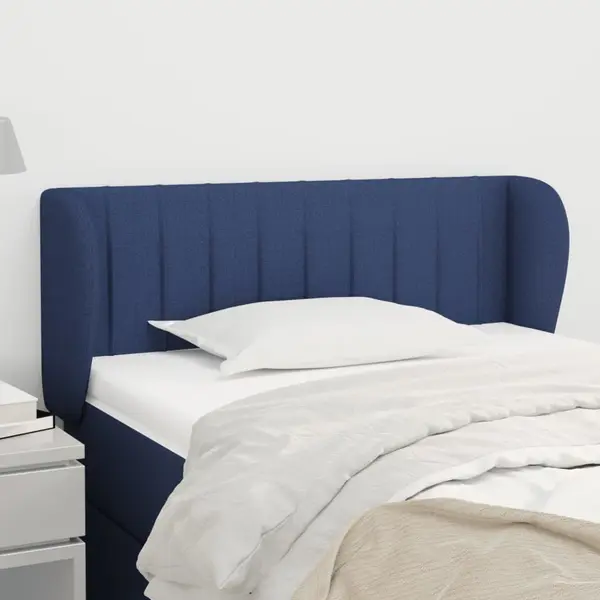 Gossi tablie de pat cu aripioare, albastru, 103x23x78/88 cm textil
