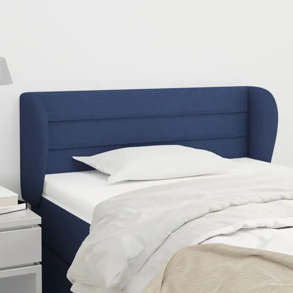 Gossi tablie de pat cu aripioare, albastru, 103x23x78/88 cm textil