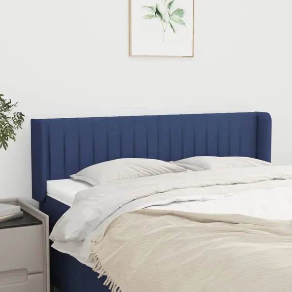 Gossi tablie de pat cu aripioare, albastru, 147x16x78/88 cm textil