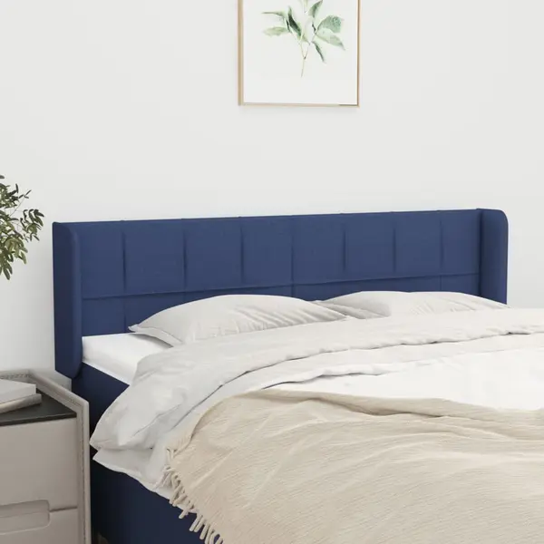 Gossi tablie de pat cu aripioare, albastru, 147x16x78/88 cm textil