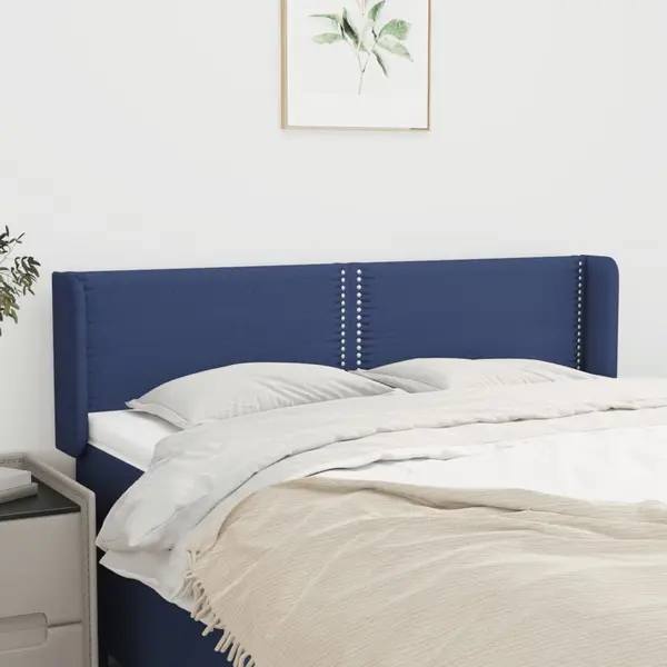Gossi tablie de pat cu aripioare, albastru, 147x16x78/88 cm textil
