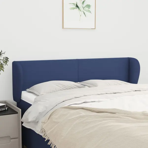 Gossi tablie de pat cu aripioare, albastru, 147x23x78/88 cm textil