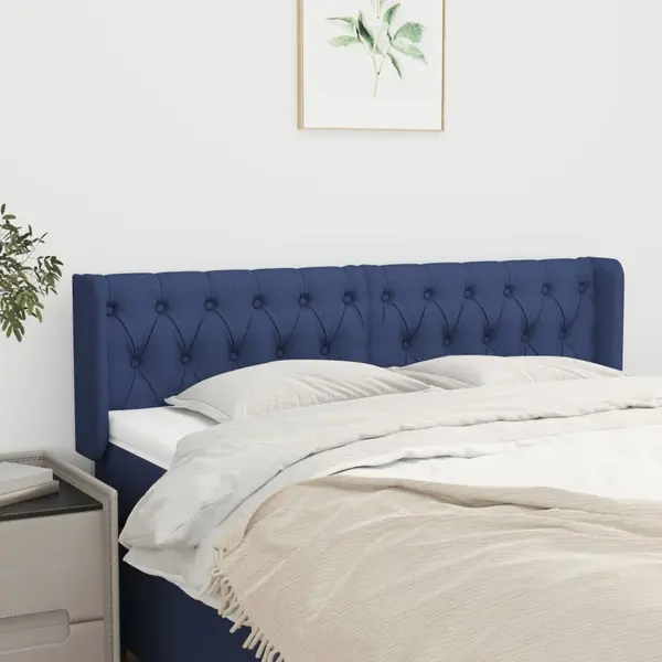 Gossi tablie de pat cu aripioare albastru 163x16x78/88 cm textil