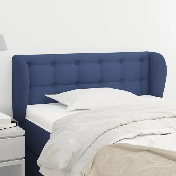 Gossi tablie de pat cu aripioare, albastru, 83x23x78/88 cm textil