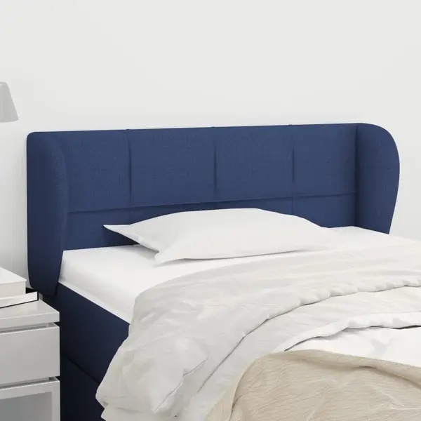 Gossi tablie de pat cu aripioare, albastru, 83x23x78/88 cm textil