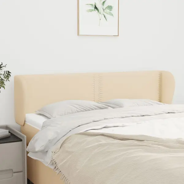 Gossi tablie de pat cu aripioare crem 147x23x78/88 cm material textil