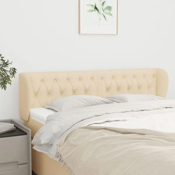 Gossi tablie de pat cu aripioare crem 163x23x78/88 cm material textil