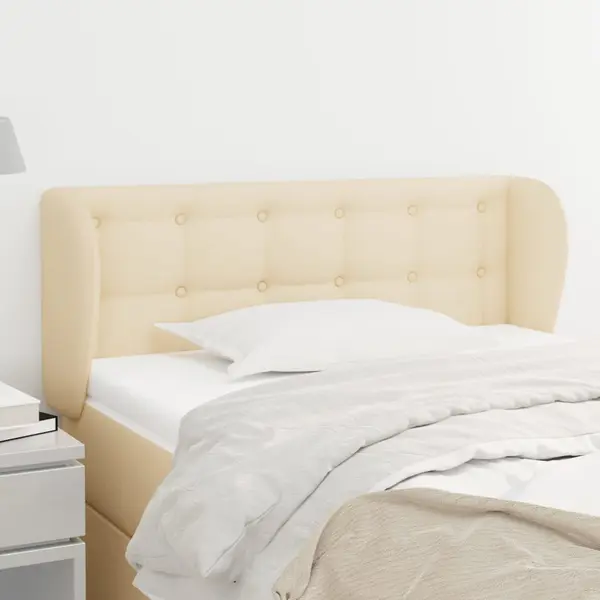 Gossi tablie de pat cu aripioare crem 93x23x78/88 cm textil