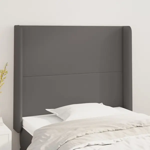 Gossi tablie de pat cu aripioare gri 103x16x118/128 cm piele eco