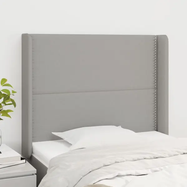 Gossi tablie de pat cu aripioare gri deschis 103x16x118/128 cm textil