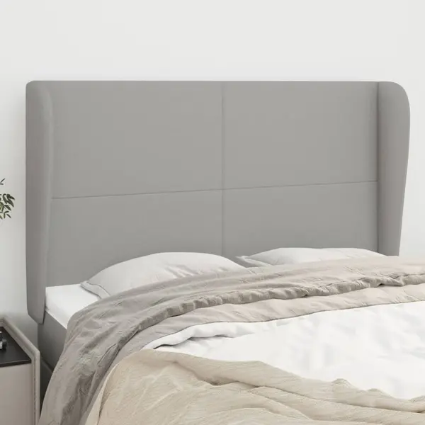 Gossi tablie de pat cu aripioare gri deschis 147x23x118/128 cm textil