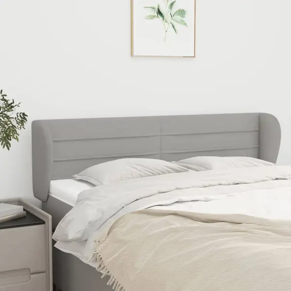Gossi tablie de pat cu aripioare gri deschis 147x23x78/88 cm textil
