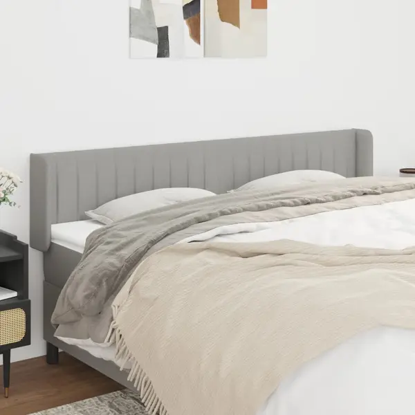 Gossi tablie de pat cu aripioare gri deschis 163x16x78/88 cm textil