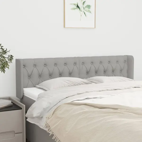 Gossi tablie de pat cu aripioare gri deschis 163x16x78/88 cm textil