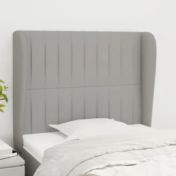 Gossi tablie de pat cu aripioare gri deschis 83x23x118/128 cm textil