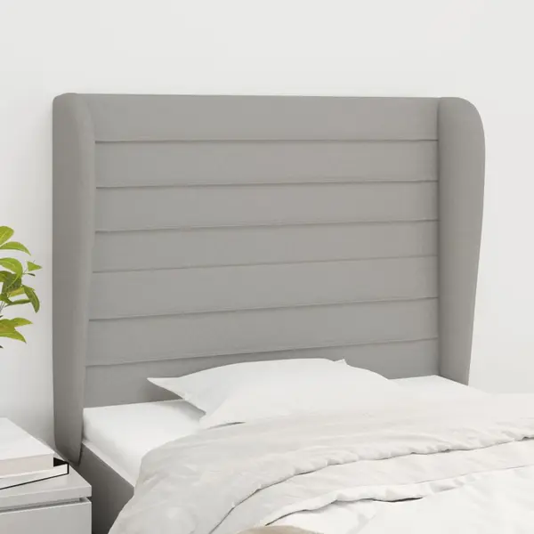 Gossi tablie de pat cu aripioare gri deschis 83x23x118/128 cm textil