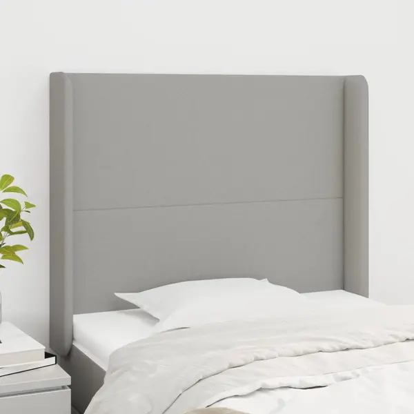 Gossi tablie de pat cu aripioare gri deschis 93x16x118/128 cm textil