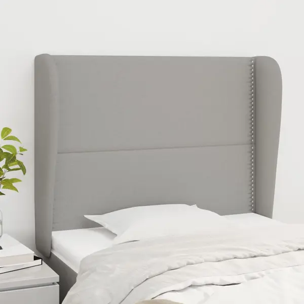 Gossi tablie de pat cu aripioare gri deschis 93x23x118/128 cm textil
