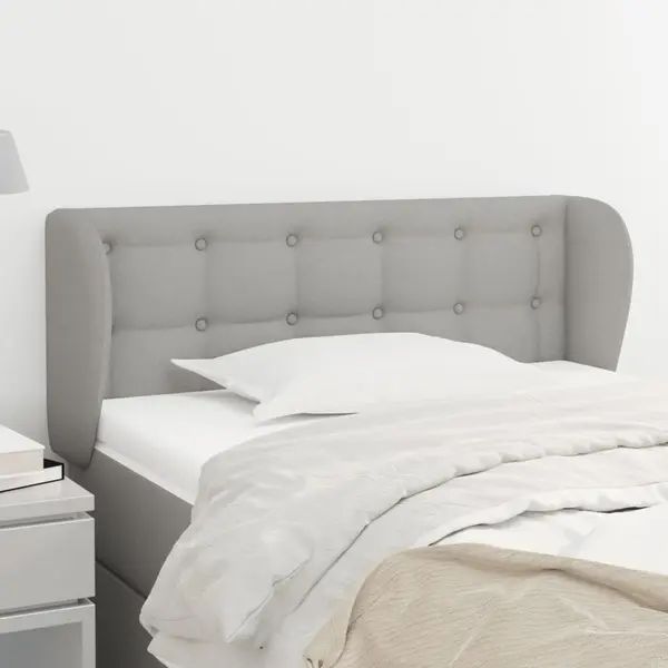 Gossi tablie de pat cu aripioare gri deschis 93x23x78/88 cm textil