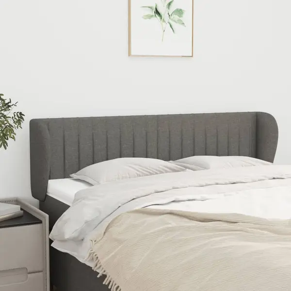 Gossi tablie de pat cu aripioare gri inchis 147x23x78/88 cm textil