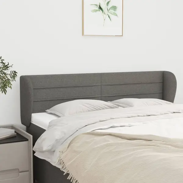 Gossi tablie de pat cu aripioare gri inchis 147x23x78/88 cm textil