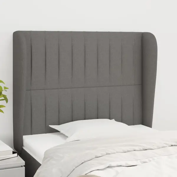 Gossi tablie de pat cu aripioare gri inchis 83x23x118/128 cm textil