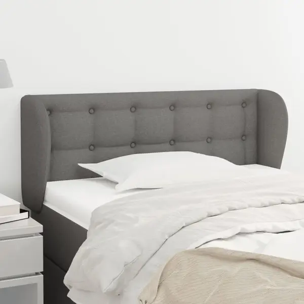 Gossi tablie de pat cu aripioare gri inchis 93x23x78/88 cm textil