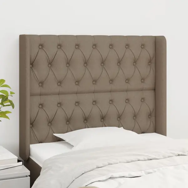 Gossi tablie de pat cu aripioare gri taupe 103x16x118/128 cm textil