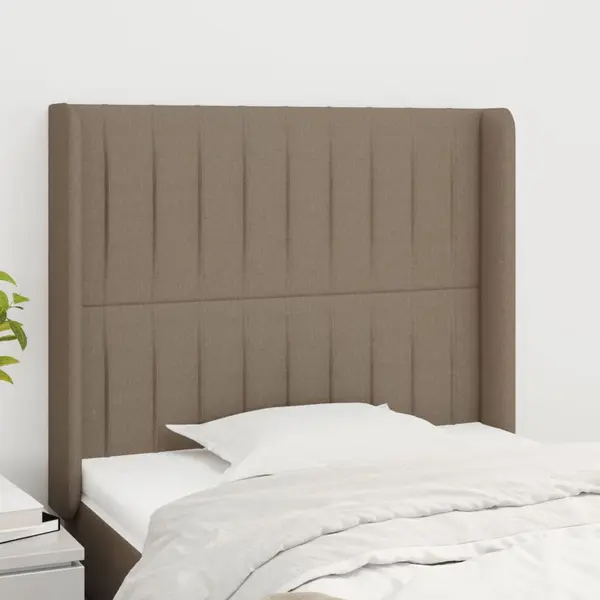 Gossi tablie de pat cu aripioare gri taupe 103x16x118/128 cm textil