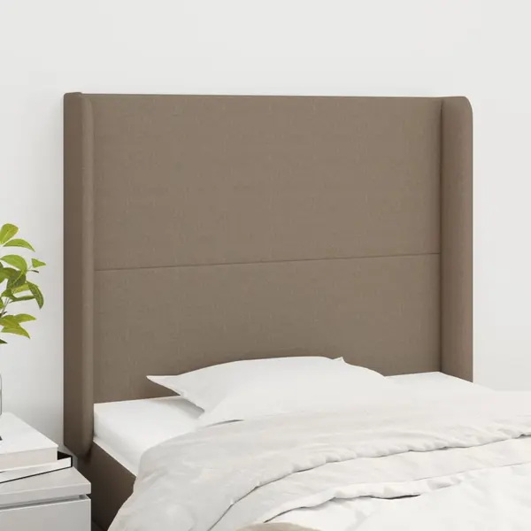 Gossi tablie de pat cu aripioare gri taupe 103x16x118/128 cm textil