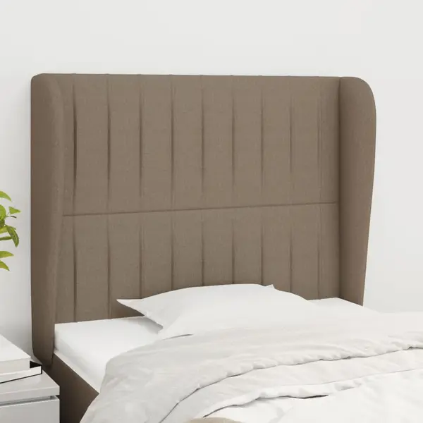 Gossi tablie de pat cu aripioare gri taupe 103x23x118/128 cm textil