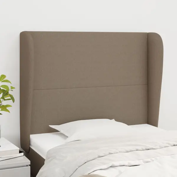 Gossi tablie de pat cu aripioare gri taupe 103x23x118/128 cm textil