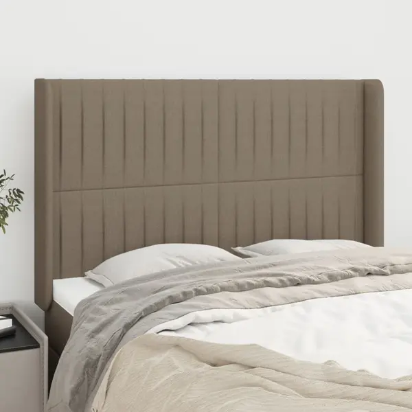 Gossi tablie de pat cu aripioare gri taupe 147x16x118/128 cm textil