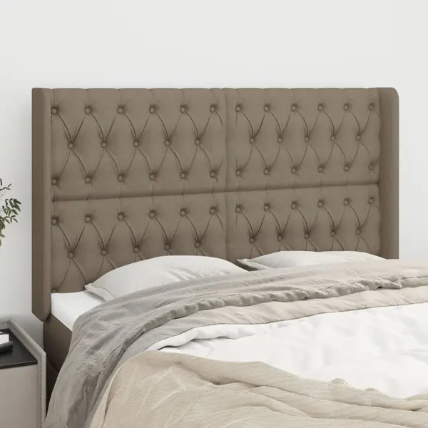 Gossi tablie de pat cu aripioare gri taupe 147x16x118/128 cm textil