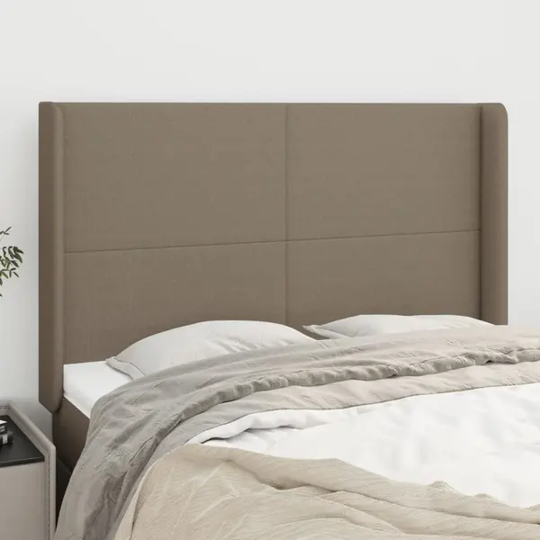 Gossi tablie de pat cu aripioare gri taupe 147x16x118/128 cm textil