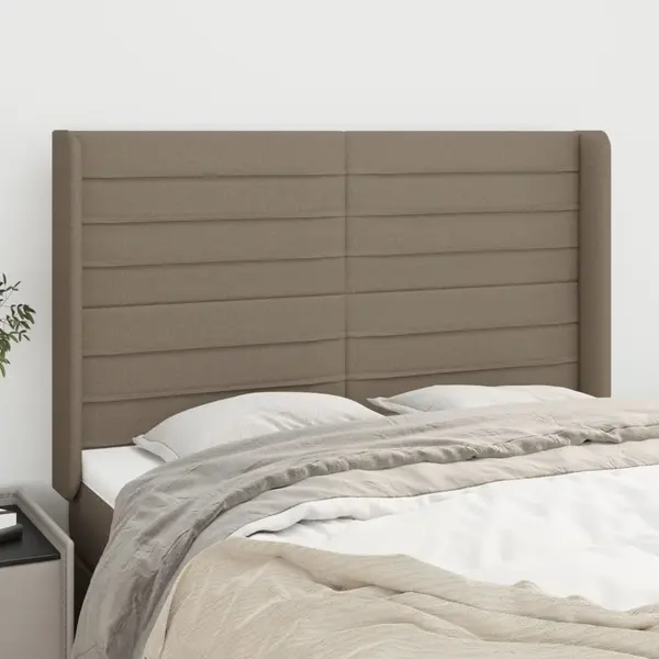 Gossi tablie de pat cu aripioare gri taupe 147x16x118/128 cm textil