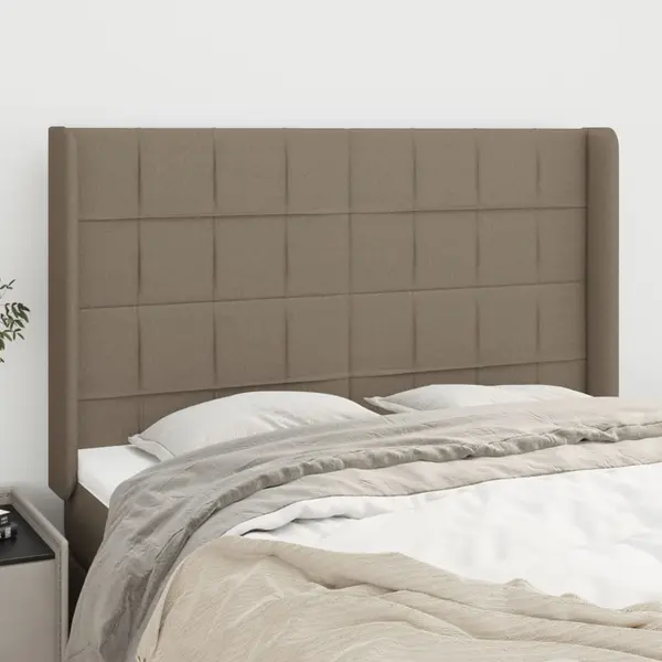 Gossi tablie de pat cu aripioare gri taupe 147x16x118/128 cm textil