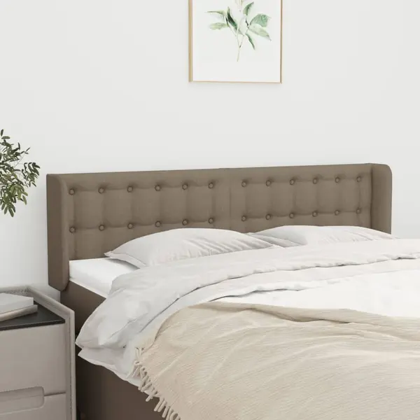 Gossi tablie de pat cu aripioare gri taupe 147x16x78/88 cm textil