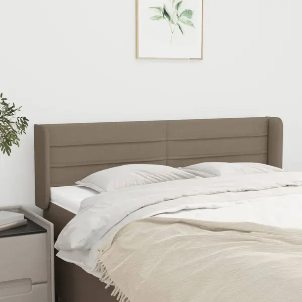 Gossi tablie de pat cu aripioare gri taupe 147x16x78/88 cm textil