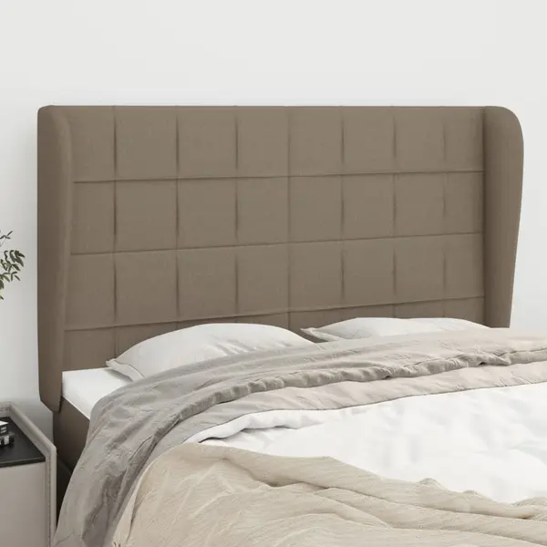 Gossi tablie de pat cu aripioare gri taupe 147x23x118/128 cm textil
