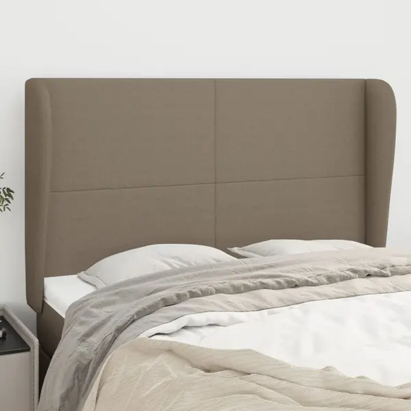 Gossi tablie de pat cu aripioare gri taupe 147x23x118/128 cm textil