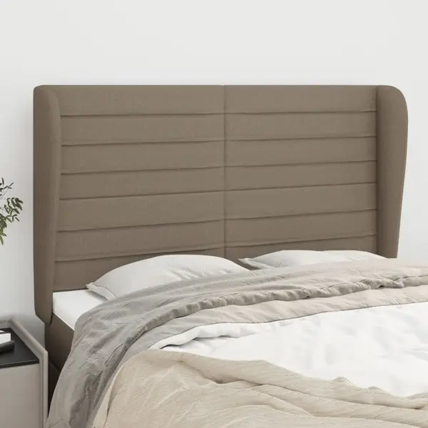 Gossi tablie de pat cu aripioare gri taupe 147x23x118/128 cm textil