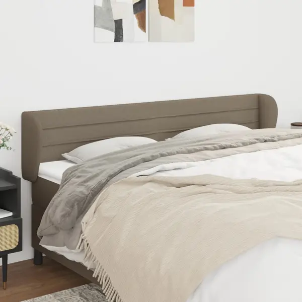 Gossi tablie de pat cu aripioare gri taupe 163x23x78/88 cm textil