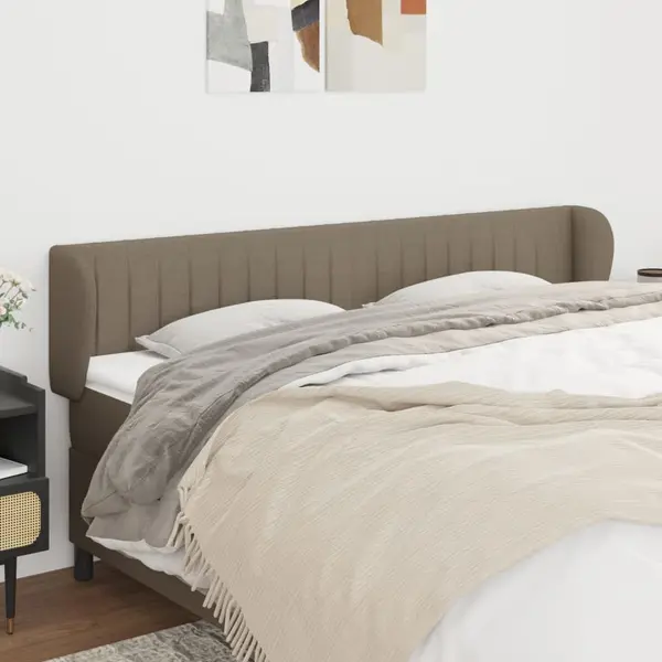 Gossi tablie de pat cu aripioare gri taupe 183x23x78/88 cm textil