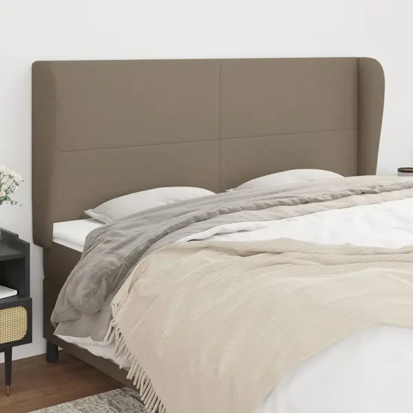 Gossi tablie de pat cu aripioare gri taupe 203x23x118/128 cm textil