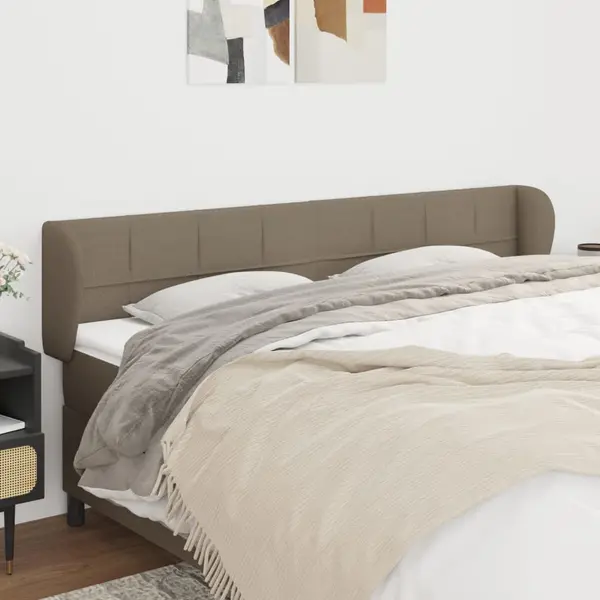 Gossi tablie de pat cu aripioare gri taupe 203x23x78/88 cm textil