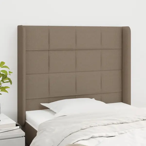 Gossi tablie de pat cu aripioare gri taupe 83x16x118/128 cm textil